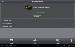 Интерфейс HP Printer Control