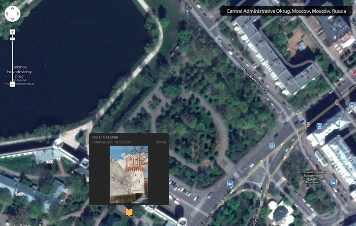 Современные графические редакторы показывают, где был сделан снимок, если в нем записаны данные от GPS-приемника камеры