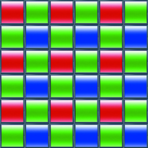 Байеровский массив пикселей: чередуются каждые 4 пиксля