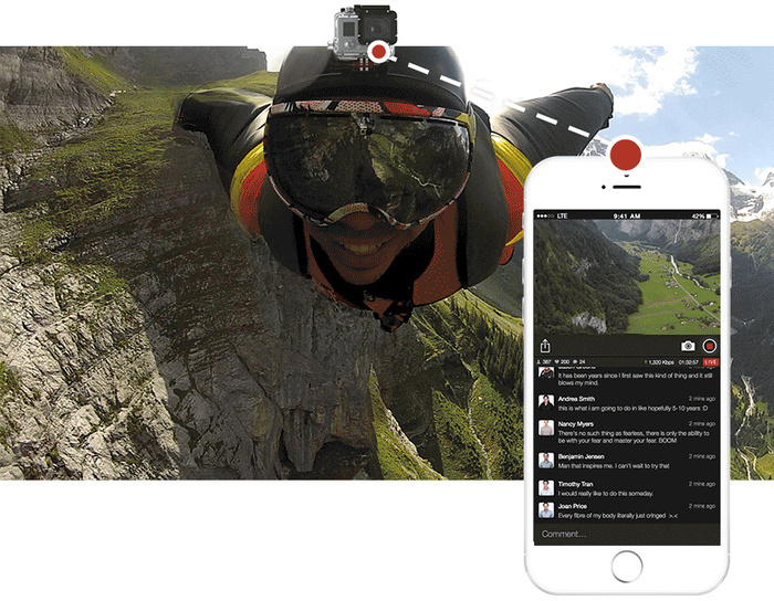 Приложение Livestream позволяет транслировать видео с GoPro в интернет