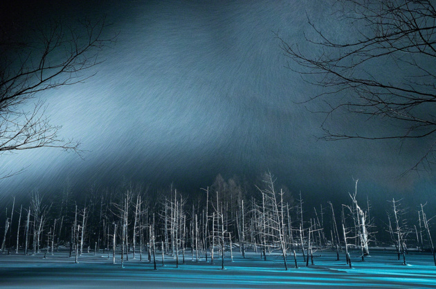 The Blue Pond in Snow Hokkaido © Kent Shiraishi