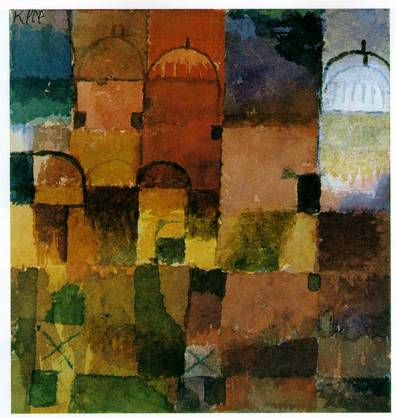 Paul Klee. 
Red and White Domes. 1914