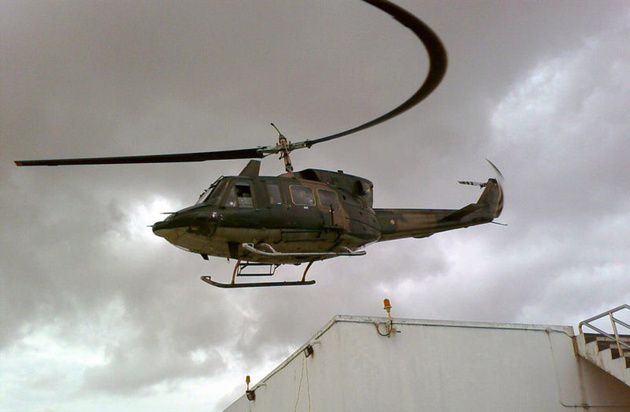 Эффект роллинг-шаттера на лопастях вертолета. 