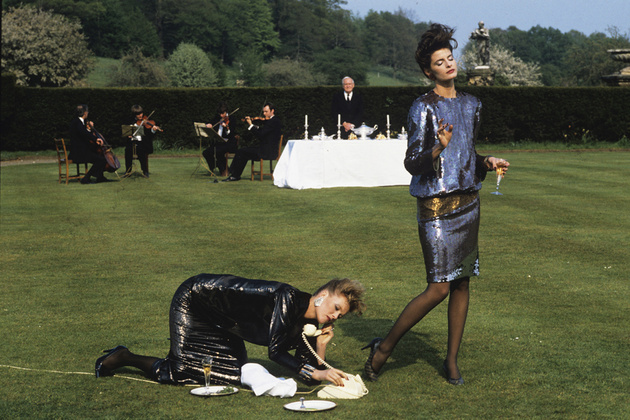 Denis Piel. Joan Severance _ Nancy Donahue. A World Apart -1, Castle Howard. Yorkshire. UK. Vogue USA. 1982