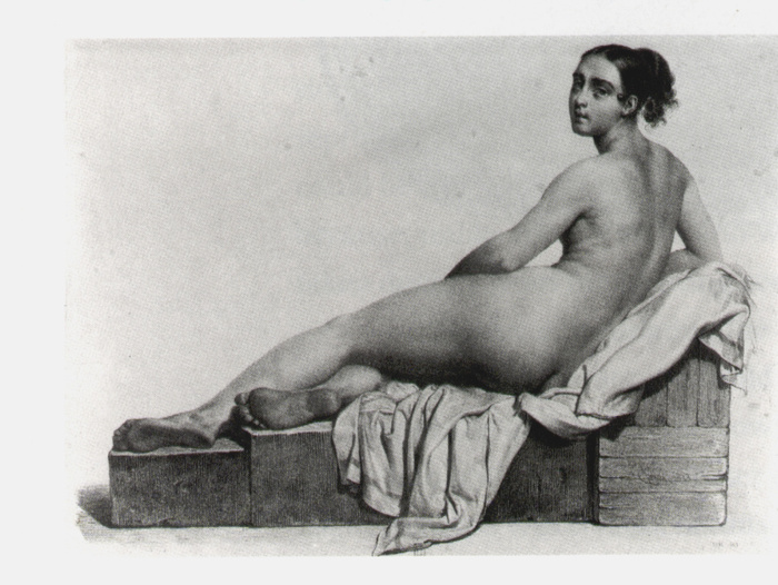 Бернар Жульен, Рисунок обнаженной натуры.  Литография, 1833 г.