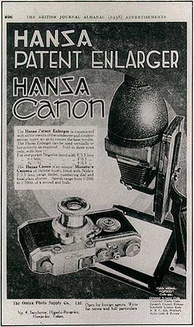 Реклама камеры Hansa Canon и фирменного фотоувеличителя