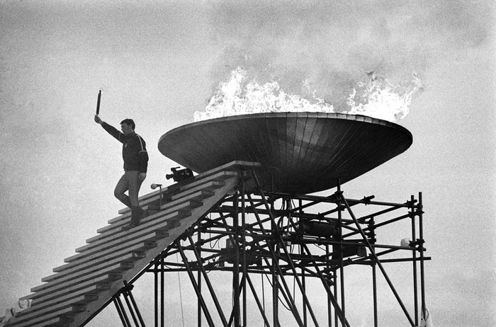Зажжение олимпийского огня. 1968 год