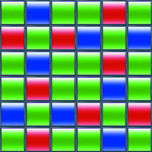 Массив пикселей X-Trans: чередуется матрица из 36 пикселей