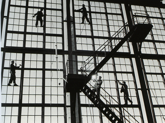 "На строительстве мартеновского цеха", Б.Клипиницер, 1961 год
