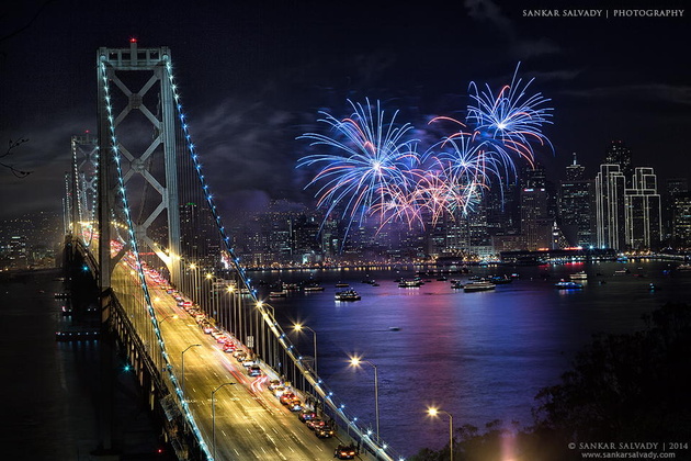 Happy New Year 2014 © Sankar Salvady. Сан-Франциско, Калифорния, США