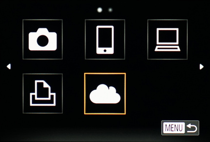 Скриншот из меню камеры. Возможности Wi-Fi подключения