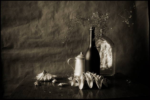 Натюрморт с плоской бутылкой © А.Носовский