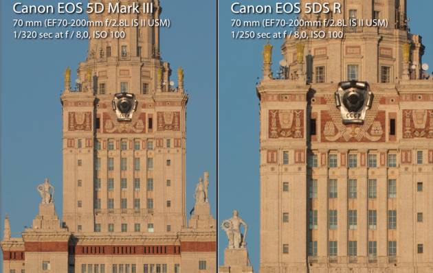 Сравнение Canon EOS 5DS R и Canon EOS 5D Mаrk III: 100% увеличение. Кликните по изображению, чтобы открыть его в полном разрешении в новом окне