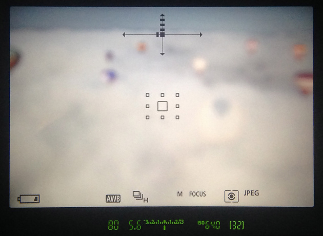 Индикация электронного уровня и параметров съемки в видоискателе Canon EOS 5DS