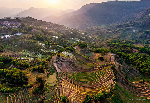 Рисовые поля, провинция Юньнань, Китай
