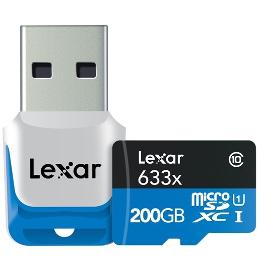 Компания Lexar выпускает карту памяти microSD емкостью 200 ГБ и скоростью 633x