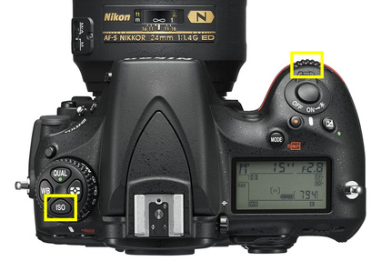 В старших моделях фотоаппаратов Nikon (Nikon D5, Nikon D810, Nikon D610. Nikon D500, Nikon D7200) отключить или включить функцию ISO-Auto можно проще: зажав на аппарате кнопку ISO и покрутив переднее колесо управления. Выбранное значение ISO указано на дисплее вашего аппарата. В младших моделях (Nikon D5500, Nikon D3300) — с помощью экранного меню, вызываемого кнопкой i.