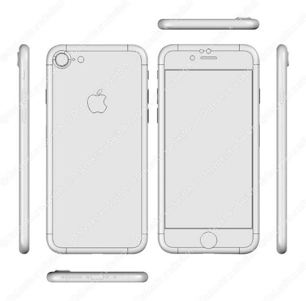 Новый рендер Apple iPhone 7 подтверждает отсутствие выхода для наушников и гарнитуры