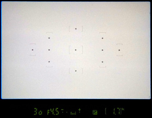 Расположение точек автофокуса в оптическом видоискателе
