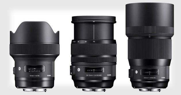 Sigma анонсирует три объектива линейки ART: 14mm f/1.8, 24-70mm f/2.8 и 135mm f/1.8
