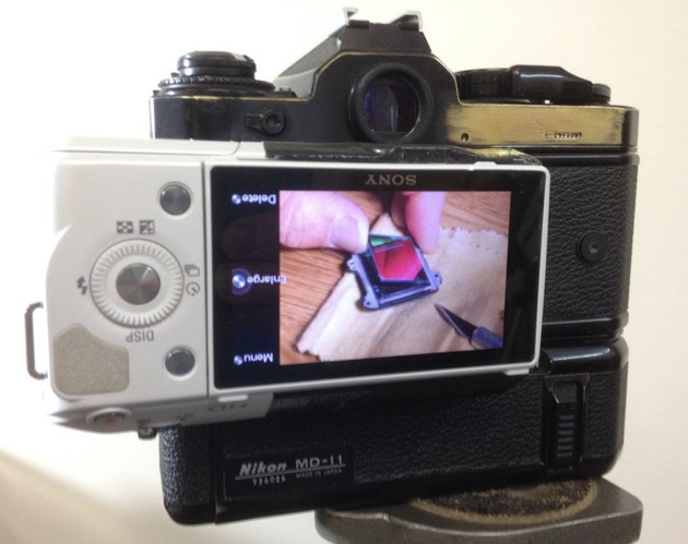 Фотограф превратил камеру Sony в цифровой задник для плёночной зеркалки Nikon FE