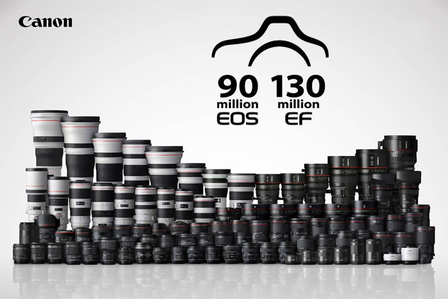 Юбилей Canon – 90 миллионов камер EOS и 130 миллионов объективов EF
