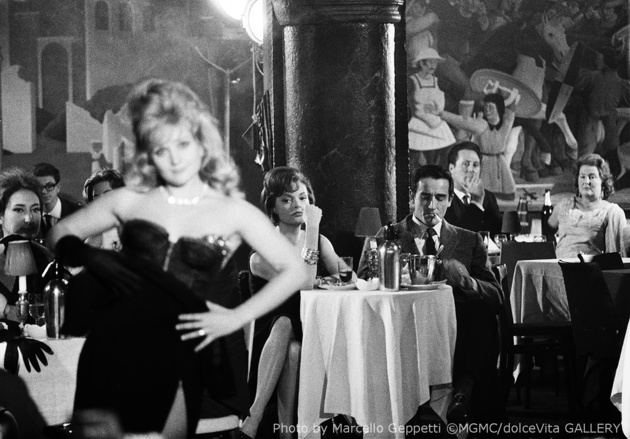 Vittorio Gassman and Nadja Tiller on the set of Black Soul. Rome, December 1961 