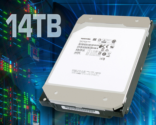Toshiba выпускает первые в мире жесткие диски 14 ТБ с традиционной магнитной записью