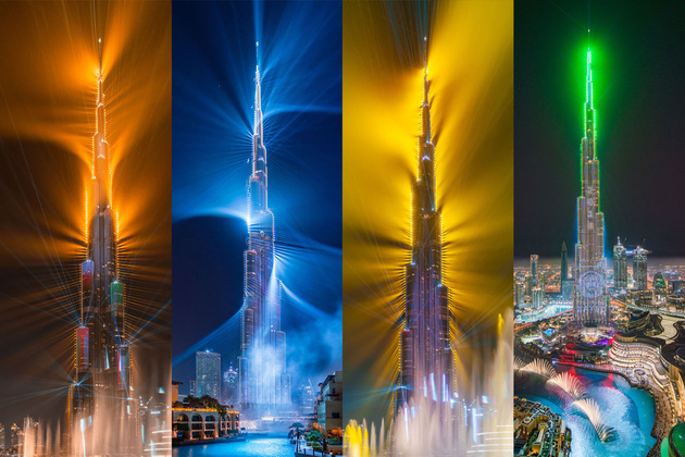 Голландский фотограф снимает рекордное лазерное шоу в Дубае