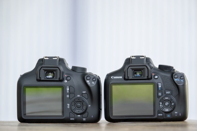 Слева Canon EOS 4000D, справа Canon EOS 1300D