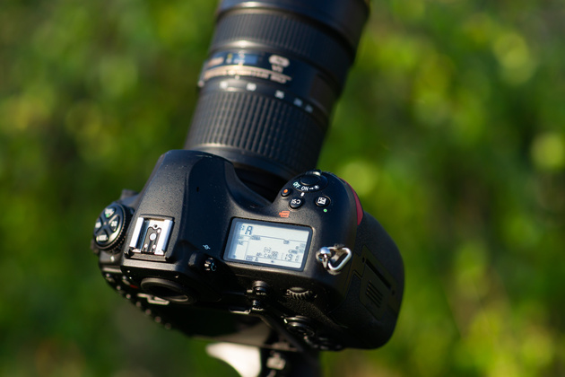 Монохромный дисплей на верхней панели — основа интерфейса Nikon D850. Большинство съёмочных параметров быстрее и удобнее всего менять именно с помощью этого маленького экрана.