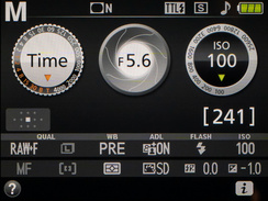 Режим Time на экране камеры Nikon D3400.
