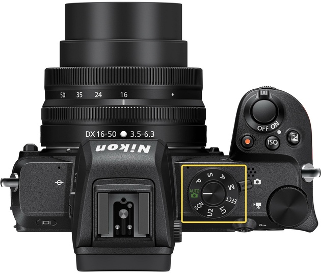 Диск выбора режимов съёмки на камере Nikon Z 50
