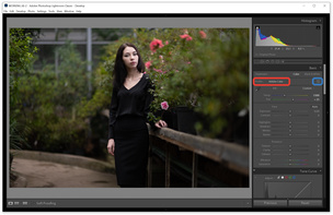 Кадр с профилем Adobe Color. Красной рамкой показан выбранный профиль, а синей — меню выбора профилей. Профили, соответствующие камерам, находятся в пункте Camera Matching.