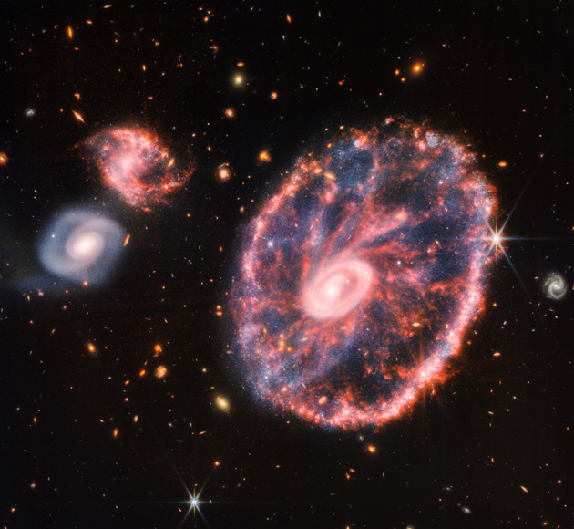 Новый снимок с телескопа Джеймса Уэбба: Галактика «Колесо Телеги» или Cartwheel