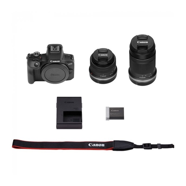 Полный комплект поставки Canon EOS R100 kit 18-45 IS STM + 55-210mm