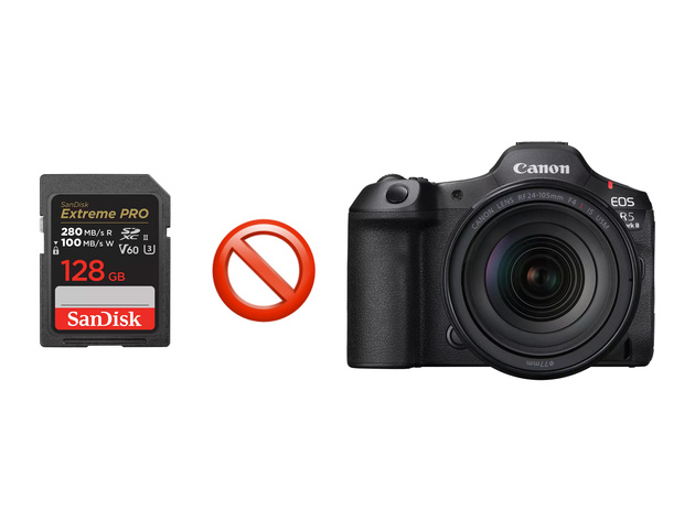 Какие карты памяти Sandisk несовместимы с Canon EOS R5 Mark II