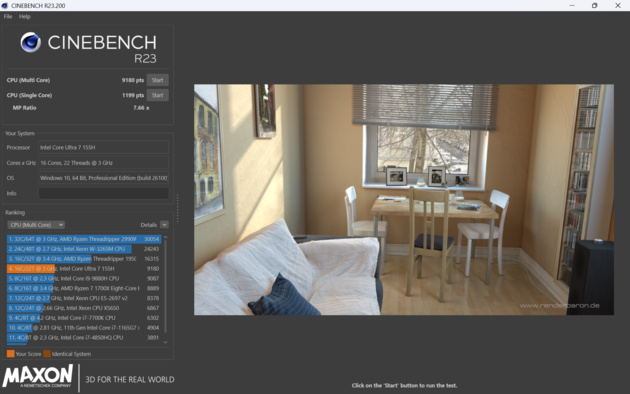Тест Cinebench R23