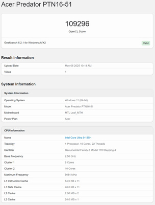 Geekbench 6 OpenCL