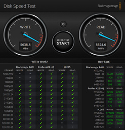 BlackMagic Disk Speed Test
