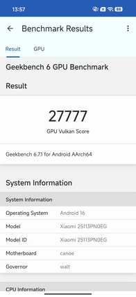Geekbench 6 Vulkan