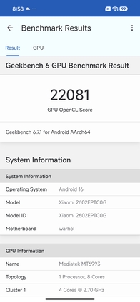 Geekbench 6 OpenCL