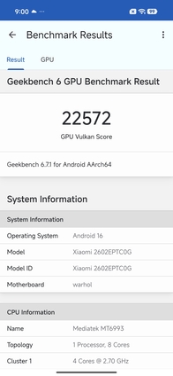 Geekbench 6 Vulkan