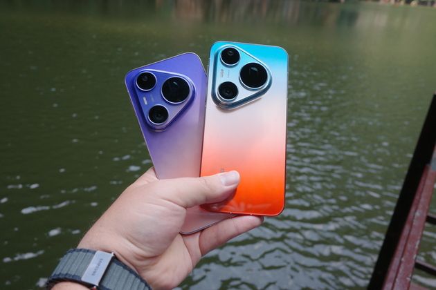 Huawei Pura 90s Pro Max в оранжево-голубой и бежево-фиолетовой расцветке